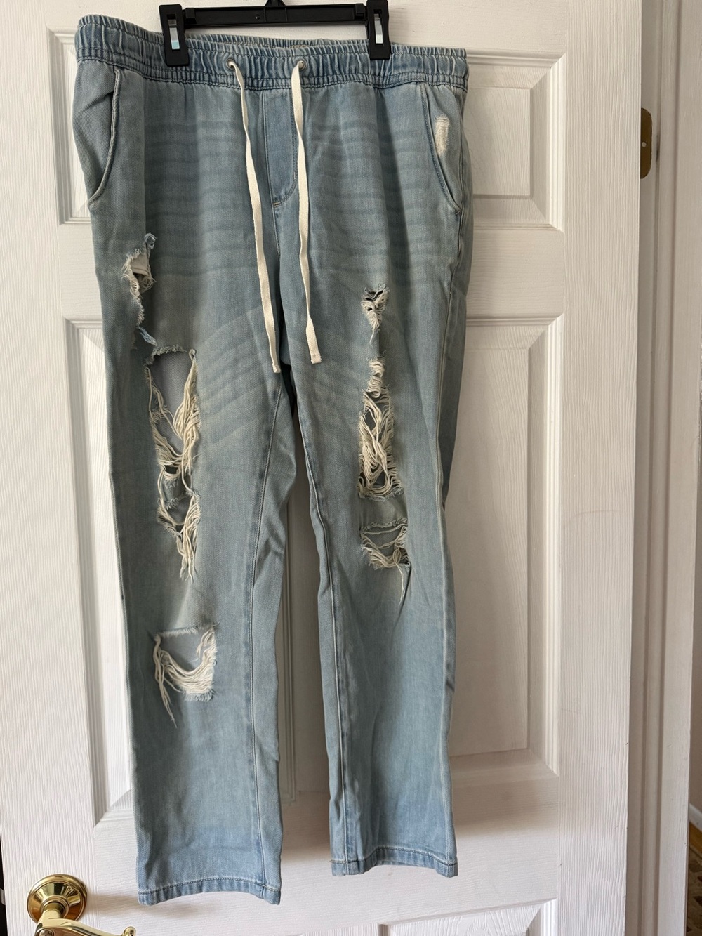 Garage Light Blue Distressed Ripped Jeans